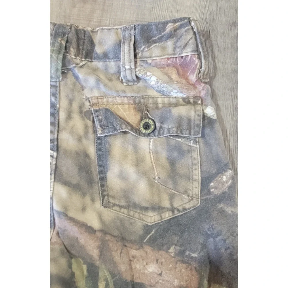 Mossy Oak Hunting Cargo Pants Unisex‎ Medium 8 Youth Camo Adjustable Waist EUC